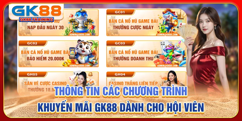 Thông tin các chương trình khuyến mãi GK88 dành cho hội viên